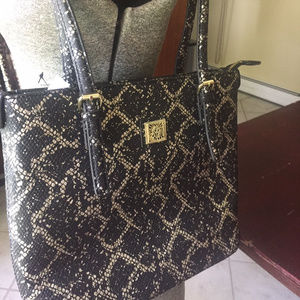 Anne Klein Black and Gold Tote NWOT